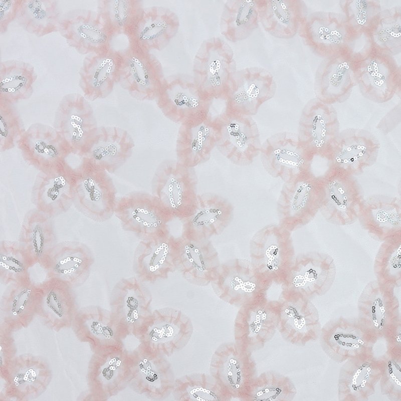 Dress Eyelet Sequin Polyester Lace Fabric for Women's Wear Wholesale S 7